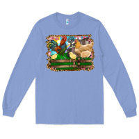 Colony Blue Happy easter rooster chicken and chick Long Sleeve Tee - RanaPortraitStore