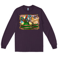 Plum Happy easter rooster chicken and chick Long Sleeve Tee - RanaPortraitStore