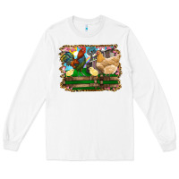 White Happy easter rooster chicken and chick Long Sleeve Tee - RanaPortraitStore