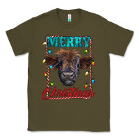 Army Green merry christmas highland calf baby cow Classic Tee - RanaPortraitStore