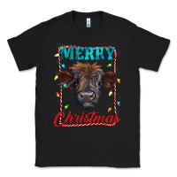 Black merry christmas highland calf baby cow Classic Tee - RanaPortraitStore
