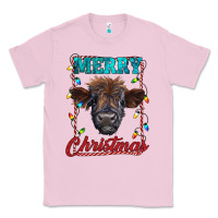 Bubblegum Pink merry christmas highland calf baby cow Classic Tee - RanaPortraitStore