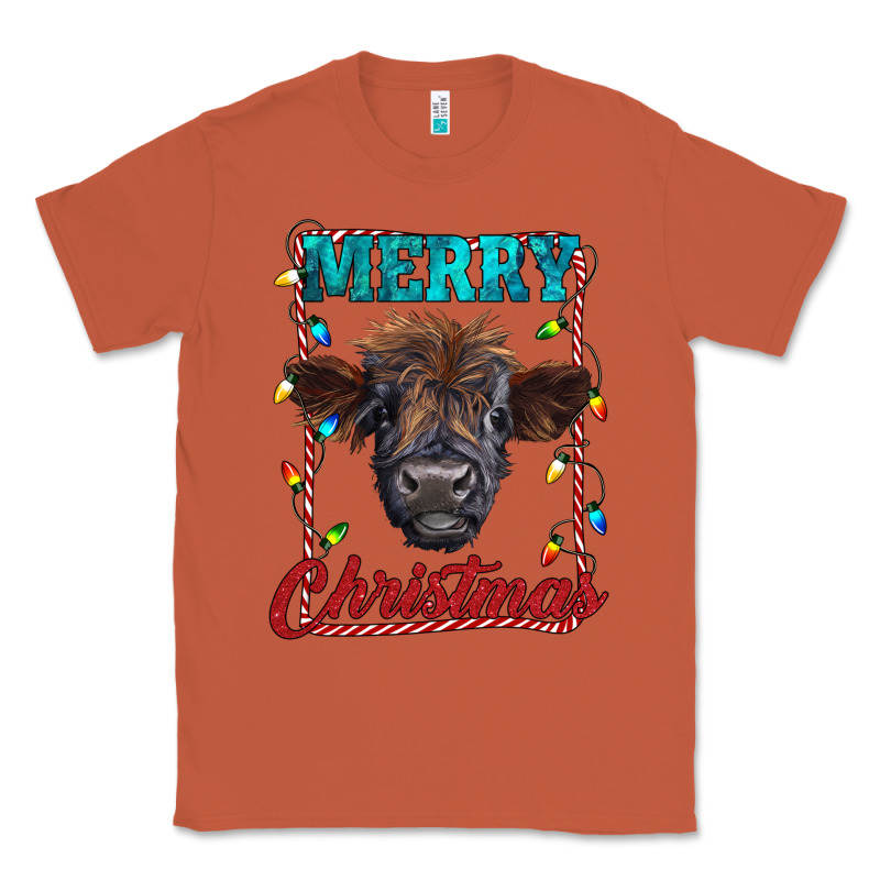 Merry Christmas Highland Calf Baby Cow Classic Tee by RanaPortraitStore | Teevron