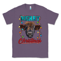 Lavender merry christmas highland calf baby cow Classic Tee - RanaPortraitStore