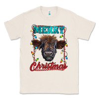 Natural merry christmas highland calf baby cow Classic Tee - RanaPortraitStore
