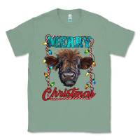 Sage merry christmas highland calf baby cow Classic Tee - RanaPortraitStore