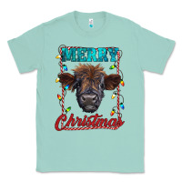 Seafoam merry christmas highland calf baby cow Classic Tee - RanaPortraitStore