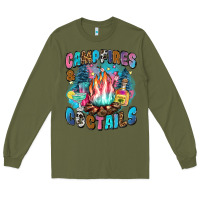 Army Green campfires and coctails Long Sleeve Tee - Zillion Design Studio