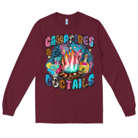 Burgundy campfires and coctails Long Sleeve Tee - Zillion Design Studio