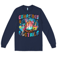 Navy campfires and coctails Long Sleeve Tee - Zillion Design Studio