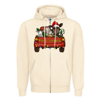 Sandshell merry christmas truck animals Zipper Hoodie - RanaPortraitStore