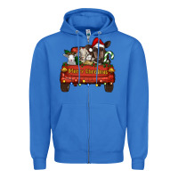 True Royal merry christmas truck animals Zipper Hoodie - RanaPortraitStore
