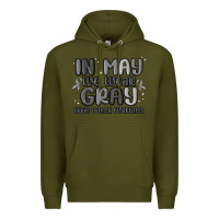 Army Green in may we wear gray brain cancer awareness Premium Hoodie - MaliasSmallBusiness