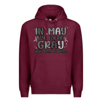 Burgundy in may we wear gray brain cancer awareness Premium Hoodie - MaliasSmallBusiness