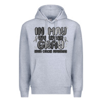 Heather Grey in may we wear gray brain cancer awareness Premium Hoodie - MaliasSmallBusiness