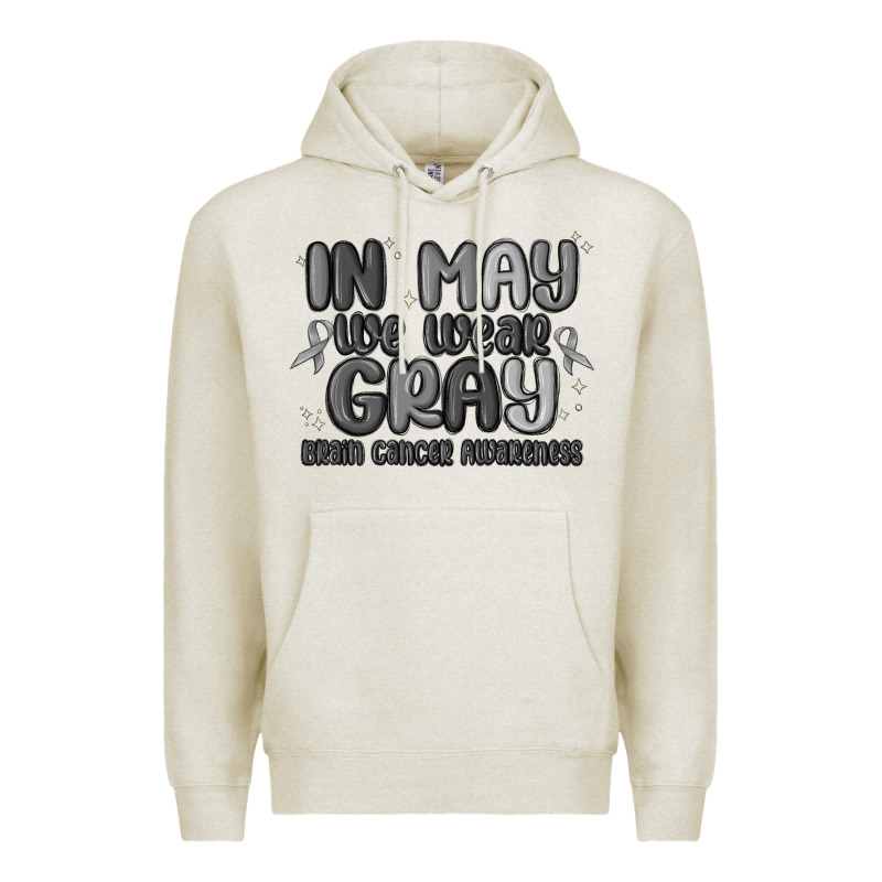 In May We Wear Gray Brain Cancer Awareness Premium Hoodie by MaliasSmallBusiness | Teevron
