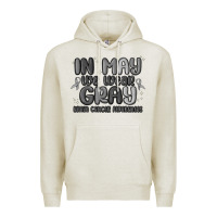 Oatmeal Heather in may we wear gray brain cancer awareness Premium Hoodie - MaliasSmallBusiness