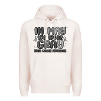 Pale Pink in may we wear gray brain cancer awareness Premium Hoodie - MaliasSmallBusiness