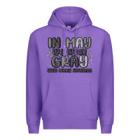 Purple in may we wear gray brain cancer awareness Premium Hoodie - MaliasSmallBusiness