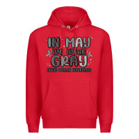 Red in may we wear gray brain cancer awareness Premium Hoodie - MaliasSmallBusiness