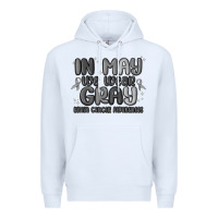 White in may we wear gray brain cancer awareness Premium Hoodie - MaliasSmallBusiness
