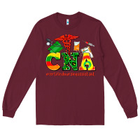 Burgundy cna juneteenth certified nursing assistant Long Sleeve Tee - AdoDesignShop