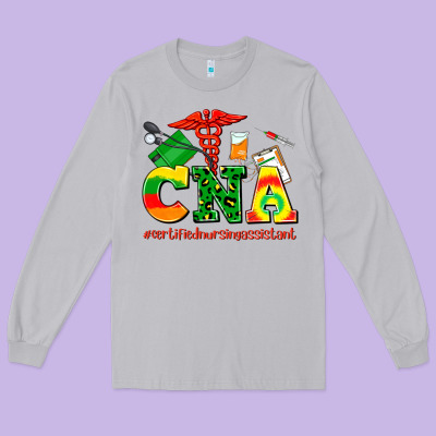 Cna Juneteenth Certified Nursing Assistant Long Sleeve Tee Designed By Adodesignshop