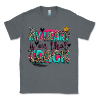 Charcoal Heather my heart is on that track Classic Tee - Zillion Design Studio