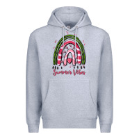 Heather Grey summer vibes Premium Hoodie - MaliasSmallBusiness