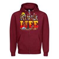 Burgundy miner life Zipper Hoodie - Zillion Design Studio