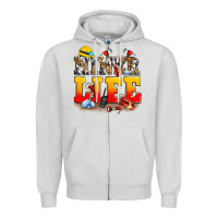 Dove Grey miner life Zipper Hoodie - Zillion Design Studio