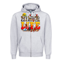 Heather Grey miner life Zipper Hoodie - Zillion Design Studio
