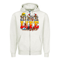 Oatmeal Heather miner life Zipper Hoodie - Zillion Design Studio