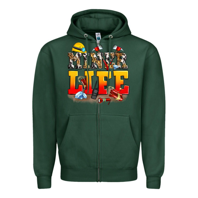 Miner Life Zipper Hoodie by Zillion Design Studio | Teevron
