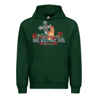 Forest Green she will not fail psalm christian cross pray Urban Hoodie - NancyCooperArtShop