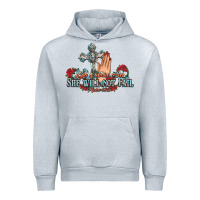 Heather Grey she will not fail psalm christian cross pray Urban Hoodie - NancyCooperArtShop