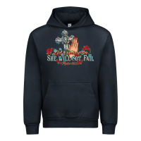 Navy she will not fail psalm christian cross pray Urban Hoodie - NancyCooperArtShop