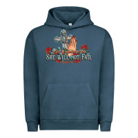Pigment Midnight Navy she will not fail psalm christian cross pray Urban Hoodie - NancyCooperArtShop
