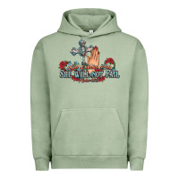 Pigment Oil Green she will not fail psalm christian cross pray Urban Hoodie - NancyCooperArtShop