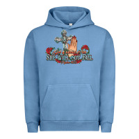 Pigment Pebble Blue she will not fail psalm christian cross pray Urban Hoodie - NancyCooperArtShop