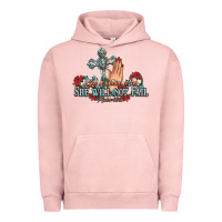 Pigment Salmon she will not fail psalm christian cross pray Urban Hoodie - NancyCooperArtShop