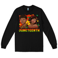 Black juneteenth with afro black kids Long Sleeve Tee - texasbilliewilder