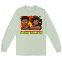 Matcha juneteenth with afro black kids Long Sleeve Tee - texasbilliewilder