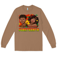 Toasted Coconut juneteenth with afro black kids Long Sleeve Tee - texasbilliewilder