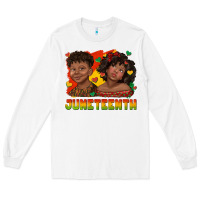 White juneteenth with afro black kids Long Sleeve Tee - texasbilliewilder
