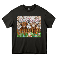 Asphalt easter cow Heavy Core Tee - CowhideDigitalArt