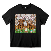 Black easter cow Heavy Core Tee - CowhideDigitalArt