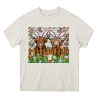 Cream easter cow Heavy Core Tee - CowhideDigitalArt