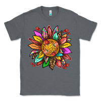 Charcoal Heather strawberry sunflower Classic Tee - texasbilliewilder