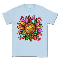 Dusty Blue strawberry sunflower Classic Tee - texasbilliewilder